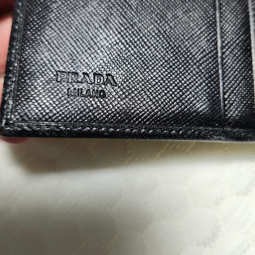 Prada  Tri-fold Triangle Logo Leather Wallet - Picture 4 of 10